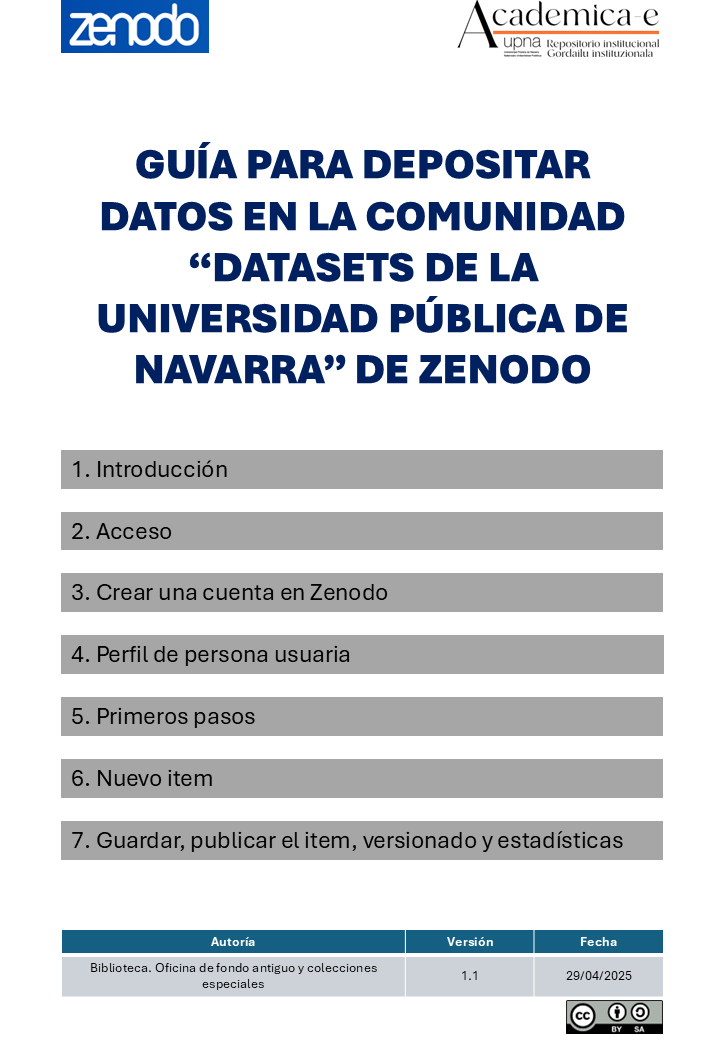Depositar en Zenodo